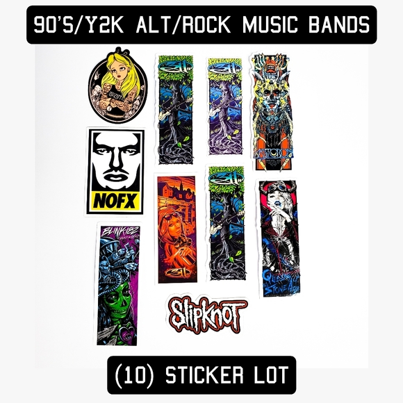 90s/2000s/Y2K Alt/Rock Pop Punk Music Bands (10) Sticker Lot Slipknot 311 Blink - Picture 14 of 14
